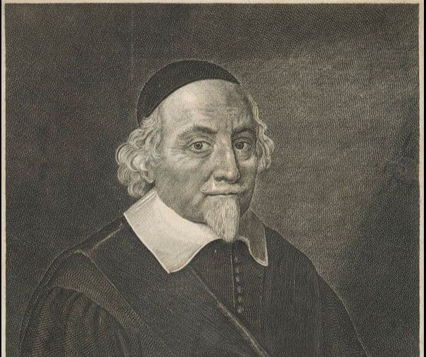 Portrait of theologian Andreas Rivetus, an older man with a beard and white collar.
